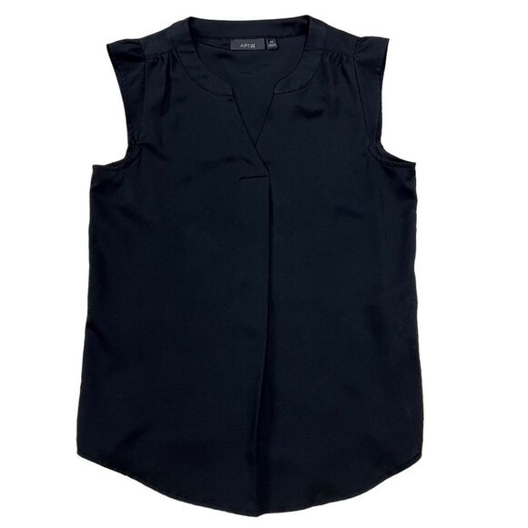 Apt. 9 Black Cap Sleeve Dressy Blouse Top Size Xs